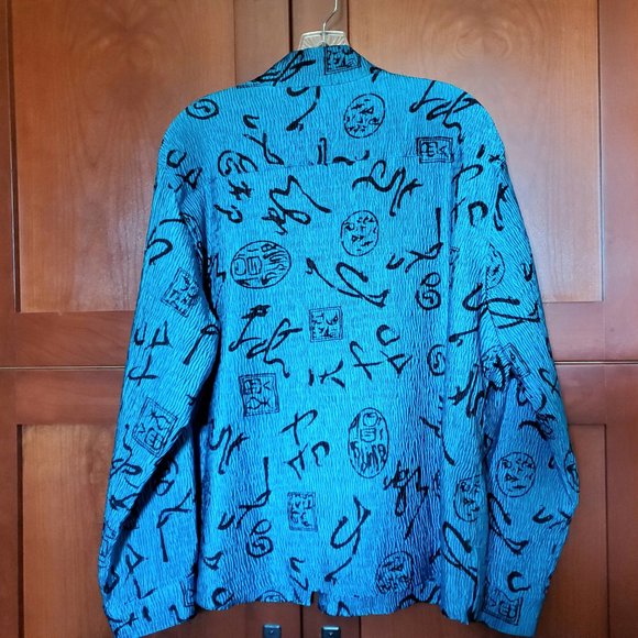 Turquoise Top - Chicos 3 - Asian Theme/Mandarin Collar - Picture 6 of 6